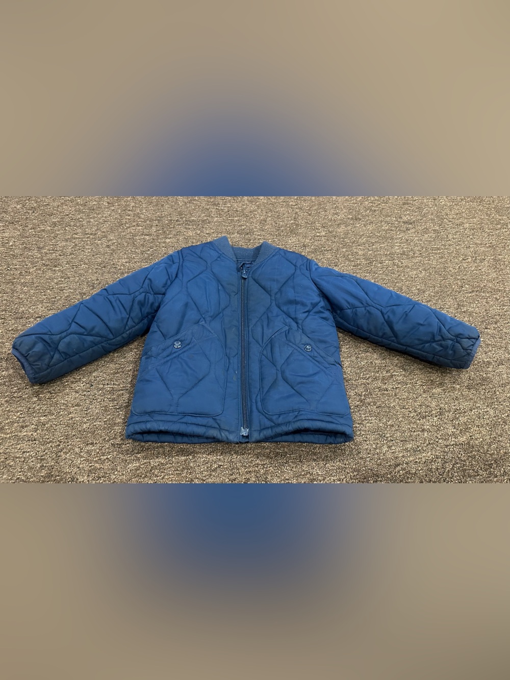 EUC GAP Kids Quilted Blue Jacket 4T zip warm lightweight insulated